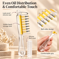 Scalpe Ritual Comb features: leak-proof seal, visible tank, ball rollers