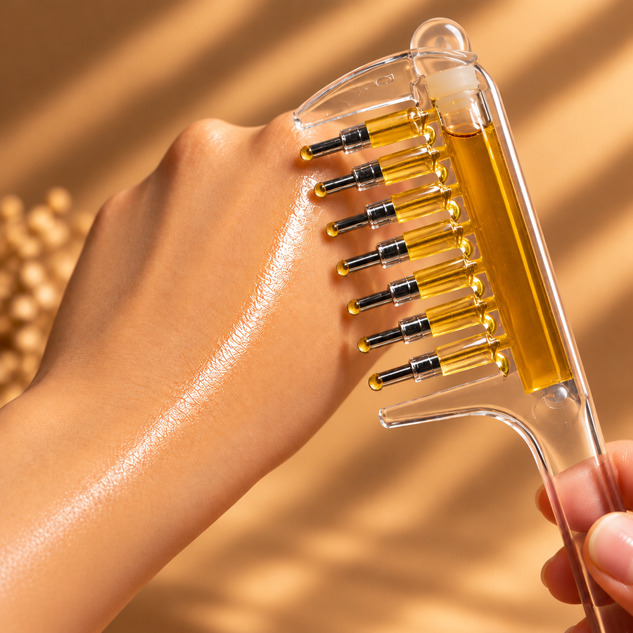 Scalpe Ritual Comb roller tips applying oil